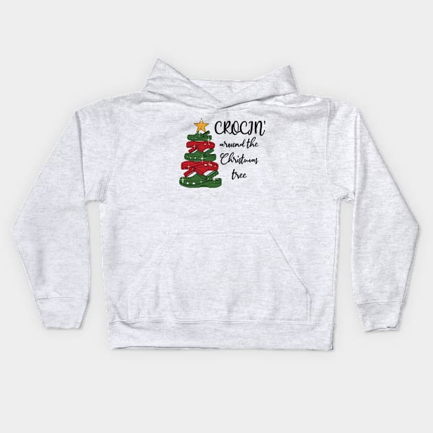 Crocin' Around The Christmas Tree Kids Hoodie by DigitalCreativeArt